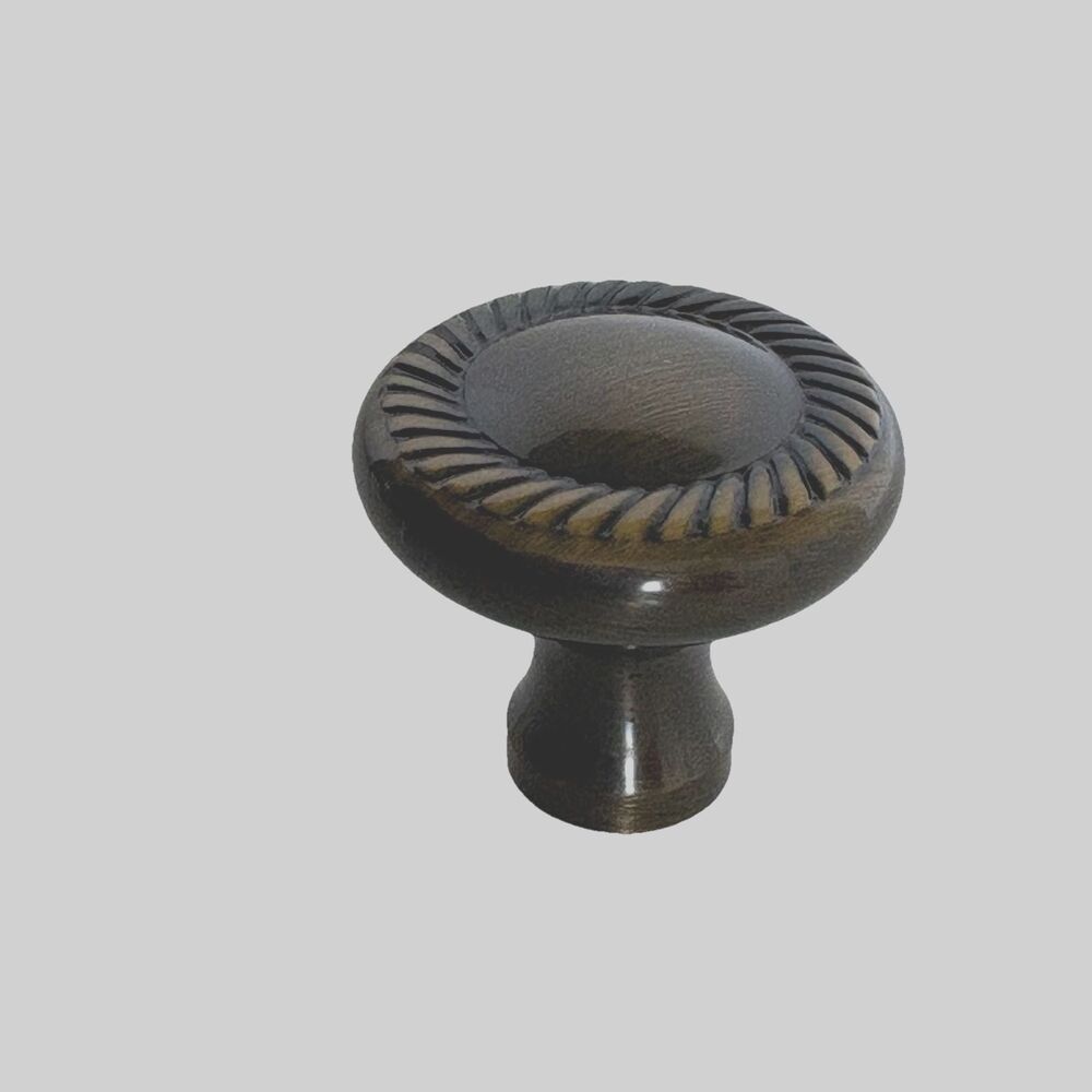 Cabinet Knob Newport Solid Brass Bronze Braided Rope Set of 9 Antique English